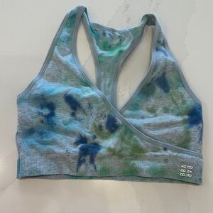 Bra Bar Tie-Dye Sports Bra in Blue and Green